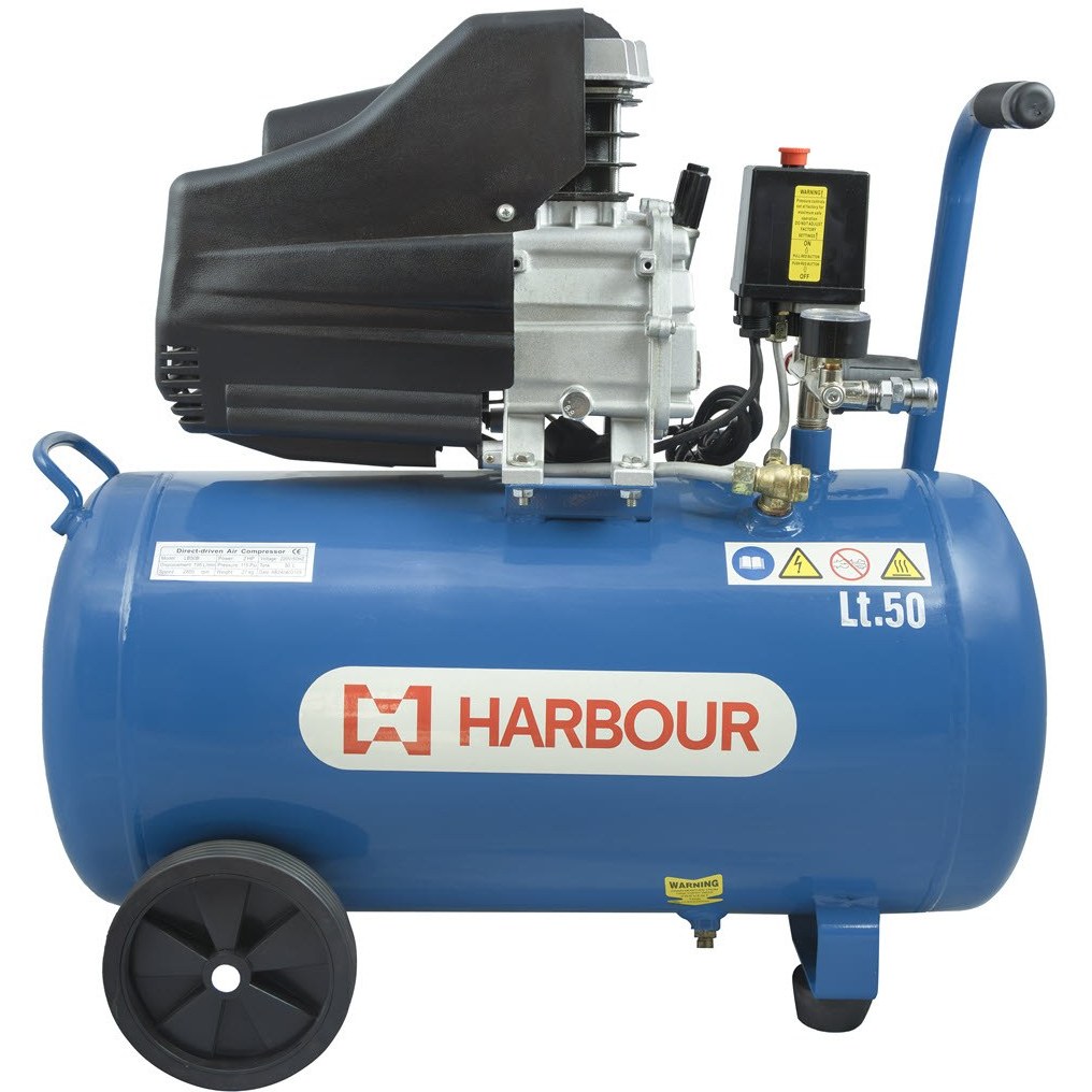 کمپرسور باد هاربر مدل H50L ظرفیت ۵۰ لیتر بدون روغن